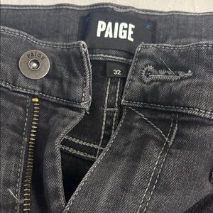 PAIGE Men's Charcoal Black Washed Jeans